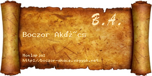 Boczor Akács névjegykártya